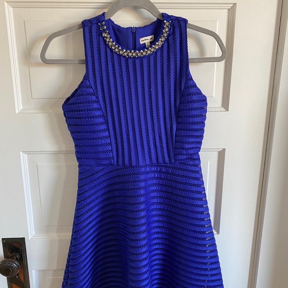 Gorgeous blue dress with beaded detailing